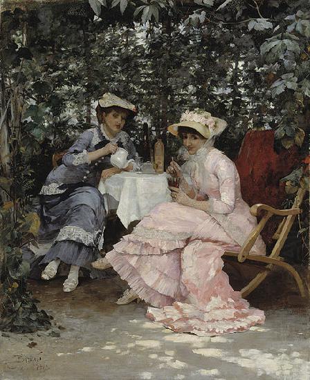 Hugo Birger Sitting under the Arbour china oil painting image